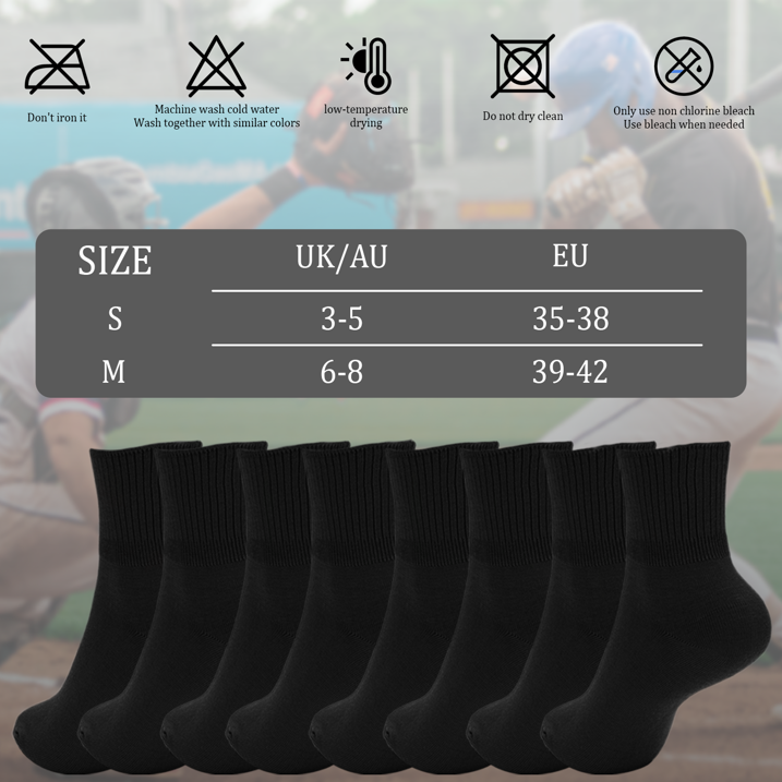 YOMYM Women Crew Socks, Soft Cotton Dress Socks Pack Athletic Socks for Women, Size 5-9, 10 Pairs