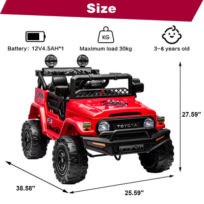 HNH Licensed Toyota FJ 12V Electric Car for Kids, Battery Powered Ride on Truck Car with Remote Control
