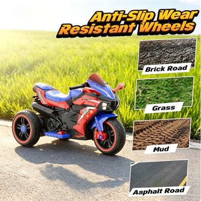 12V 7AH Electric Motorcycle for Kids 3-5 Years Old, 4 MPH Max Speed,Battery Powered Motorcycle with Remote Control, LED Lights, Bluetooth Music