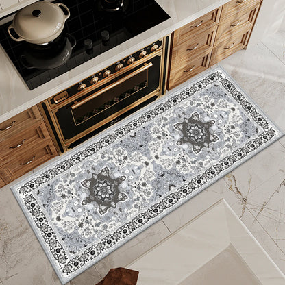 TECHVIDA Kitchen Rug Set 3 Piece,Non Slip Machine Washable Kitchen Mats,Boho Farmhouse Hallway Doormat for Home Deco