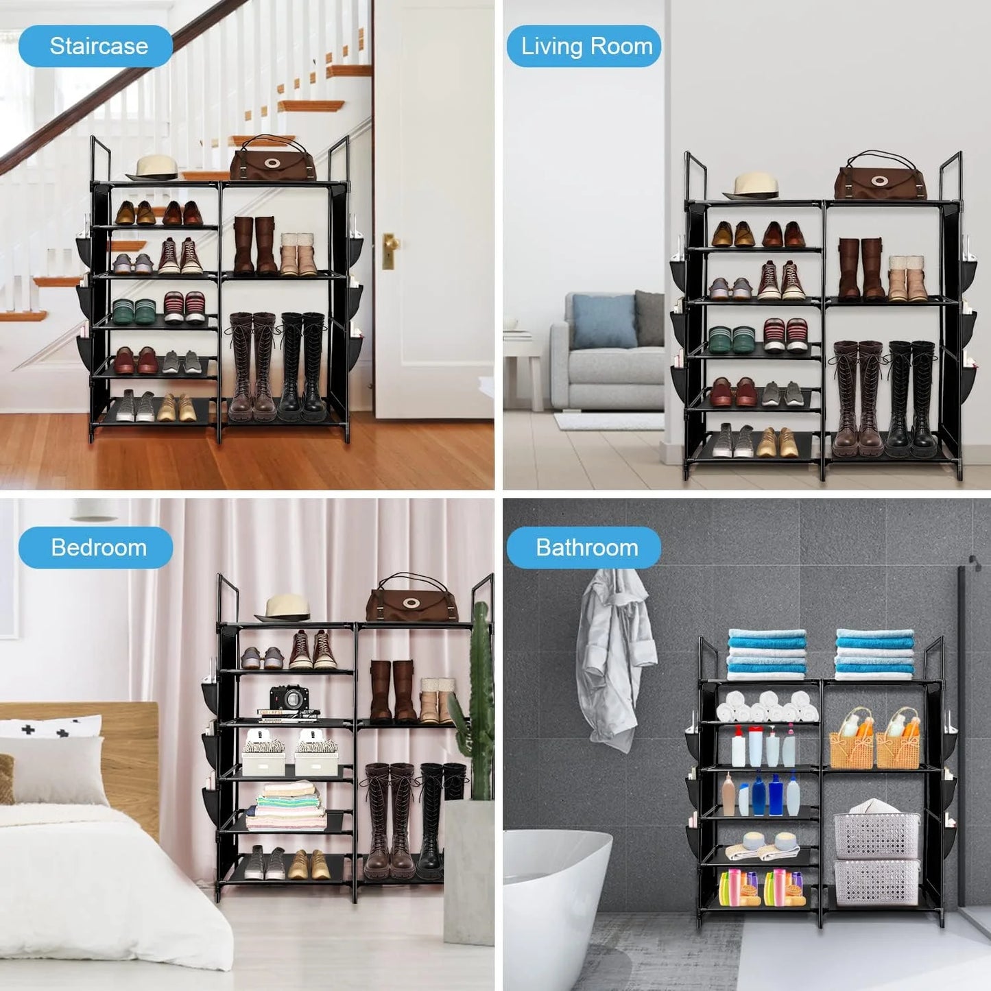 TECHVIDA Shoe Rack 6 Tier Shoe Shelf Shoe Storage, 35 Pairs Shoe Organizer for Entryway,Stackable Shoe Holder Shoe Stand