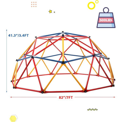 ZOGYMOZ Climbing Dome, Outdoor Climbing Toys for Kids, Jungle Gym for Kids Ages 4-8, 7 FT Play Structure for Playground Climbers, Steel Frame Climbing Structures, 500lbs Capacity