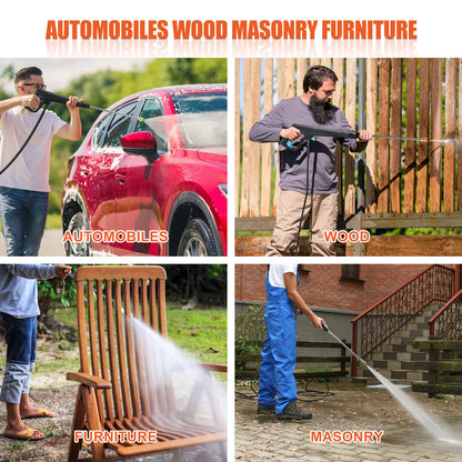 ELTPOWER Pressure Washer,1400w Electric Pressure Washer,Max 3380 PSI 2 Gpm Electric Power Washer,4 Nozzles and Soap Bottle,Retractable Handle
