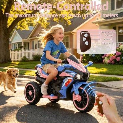 ProToys 12V Kids Motorcycle with Remote Control,Electric Motorbike Ride on Toy,Motorcycle for Kids 3-6 Years Old