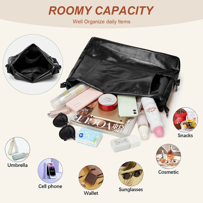 HONGLONG Fashion Ladies Handbags Vintage Tote Bag Pu Leather Large Capacity Shoulder Bag For Women