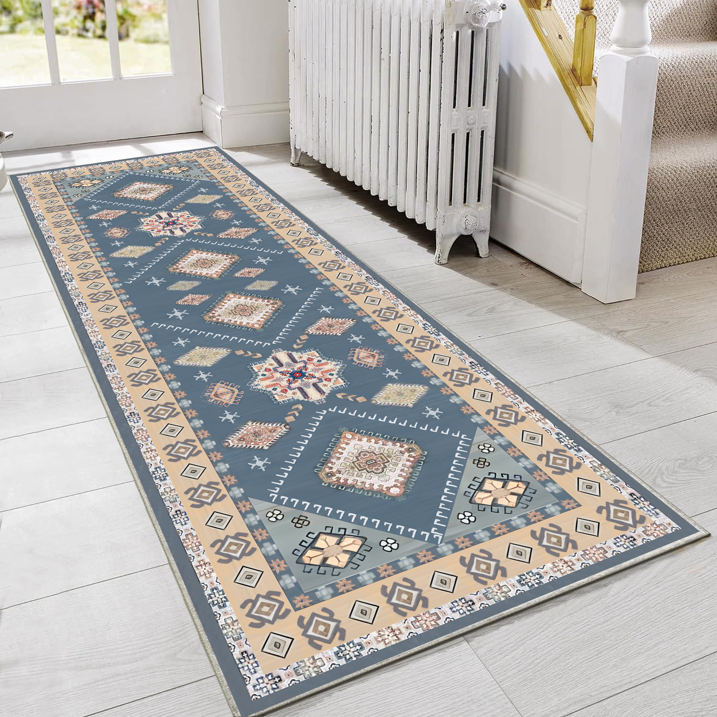TECHVIDA Kitchen Rugs 3 Piece Set,Kitchen Mats for Floor Non-Slip Machine Washable, Boho Farmhouse Hallway Doormat for Holiday