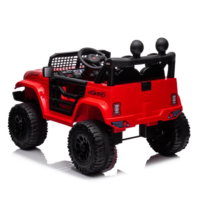WUBEN 12V Kids Ride on Car Truck Battery Powered Electric Toy Car with Remote, Spring Suspension Red