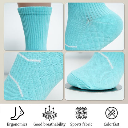 YOMYM Crew Socks for Women, Hiking Athletic Running Walking Cushioned Compression Cotton Socks 8 Pairs