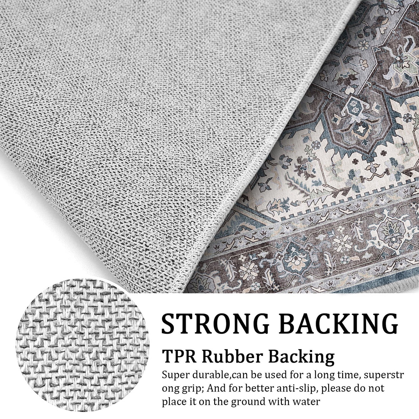 TECHVIDA Kitchen Rugs 3 Piece Set,Non Slip Machine Washable Kitchen Mats,Boho Vintage Abstract Kitchen Carpet for Farmhouse Living Room Hallway