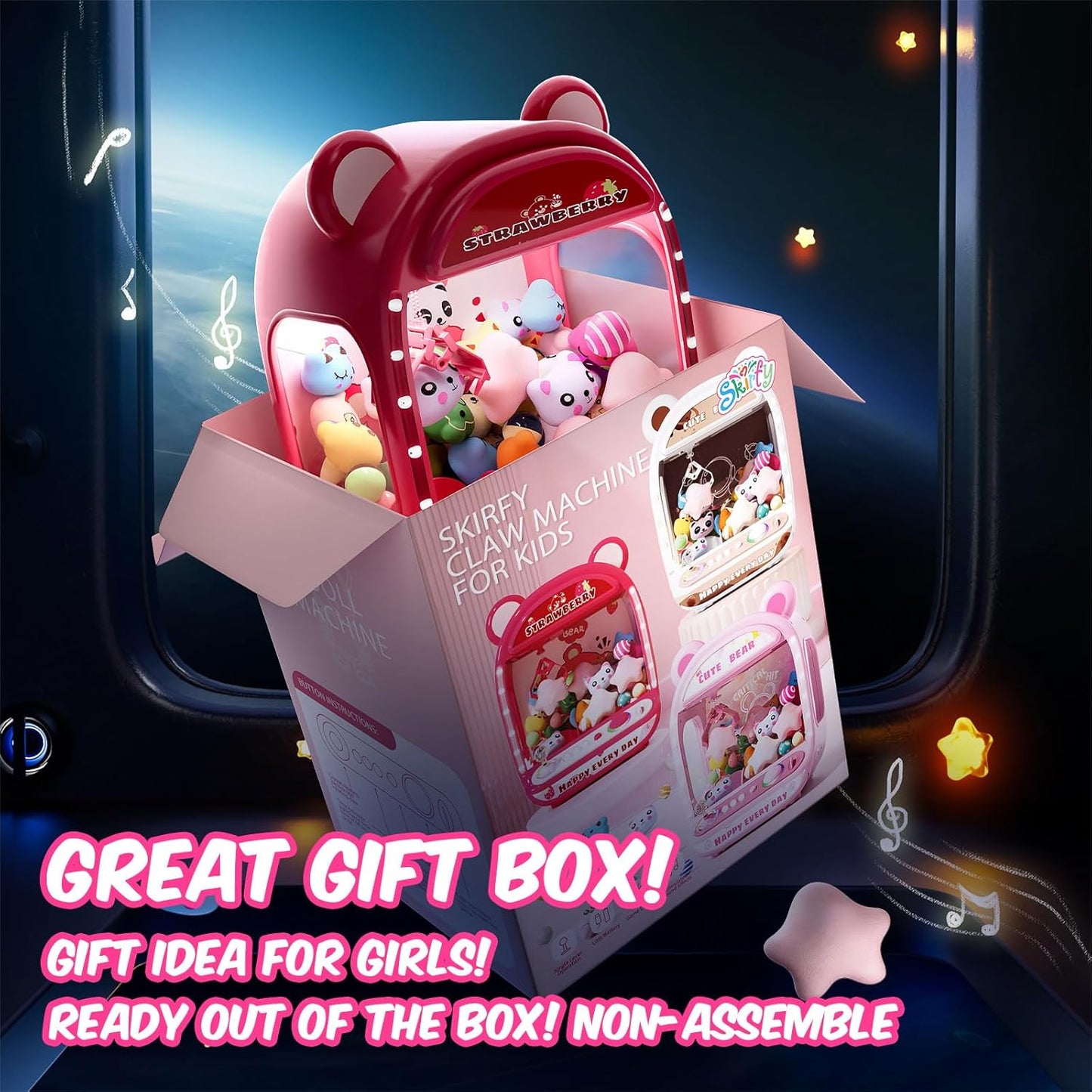 Claw Machine for Kids,Unicorns Toys for Girls Age 6+, Prize Claw Arcade Games Mini Vending Machine with Squishy Fidget Toys,Candy Machine Candy Dispenser Machine,Claw Game Machine,Birthday Gifts