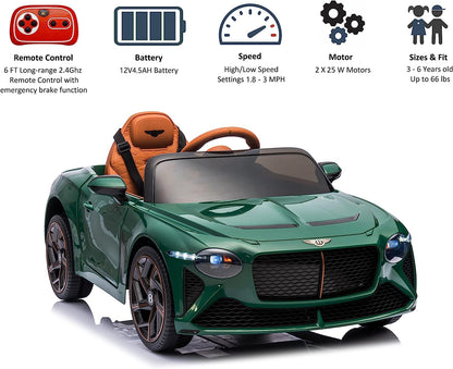 WUBEN 12v Ride on Car for Kids Licensed Bentley Mulsanne Battery Powered Electric Toy for Child with 2.4G Remote Control
