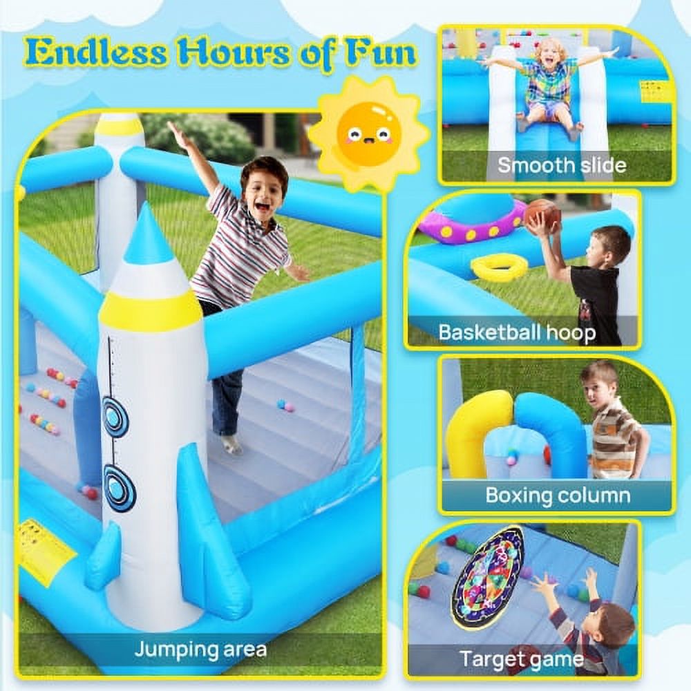 Cheelom Multifunctional Jump 'n Slide Inflatable Bouncer for Kids Complete Setup with Blower - 198" x 180" Play Area - 96" Tal