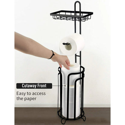 Techvida Tissue Paper Roll Stand, Bathroom Toilet Paper Storage Holder, Floor Standing Toilet Paper Dispenser, Clearance