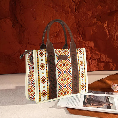 HONGLONG Handbag for Women,Vintage Print Women's Shoulder Bags Purse,Ladies Travel Tote Bags Boho Style-Warm yellow