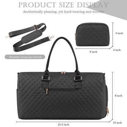 YOMYM Travel Duffle Bag Weekender Bag for Women with Toiletry Bag Carry on Overnight Bag with Shoe Compartment