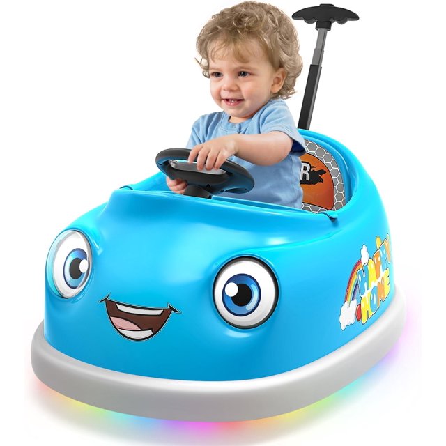 HNH 12V 3 in 1 Bumper Car for Kids,Toddlers Ride on Toys with Remote Control,Bluetooth,Music,3Mph