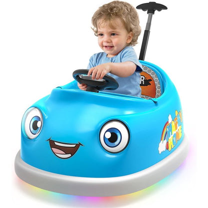 HNH 12V 3 in 1 Bumper Car for Kids,Toddlers Ride on Toys with Remote Control,Bluetooth,Music,3Mph