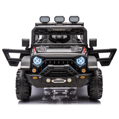 24V Ride on Large PickUp Truck Car for Kids,Ride On 4WD Toys with Remote Control,Black,3-8 years old