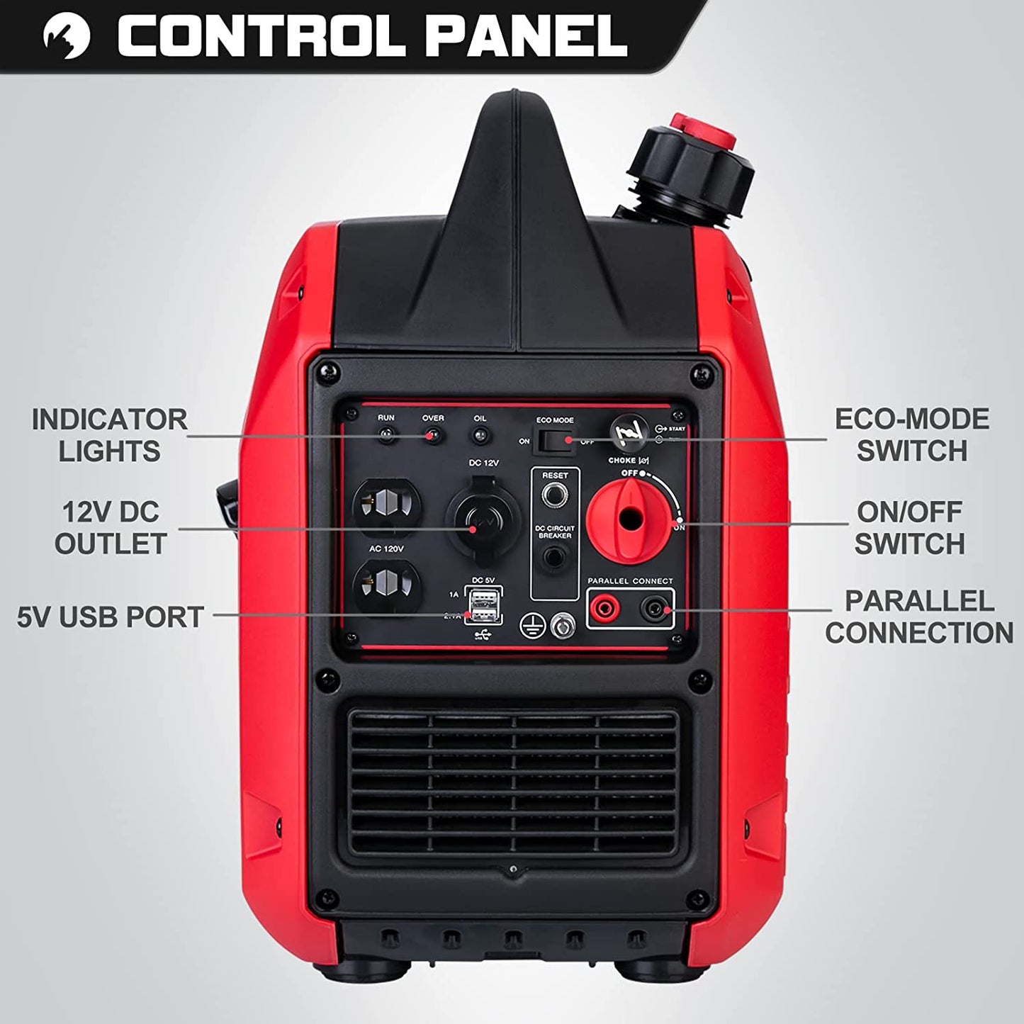 ELTPOWER Portable Generator 2200 Watts Inverter Generator Gas Powered Super Quiet for Outdoor Camping Home Use