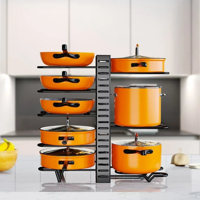 Werseon Pot and Pan Rack, Pot Rack Organizers, 2 Pack Kitchen Organization & Storage Rack, Adjustable Pot Lid Holders & Pan Rack
