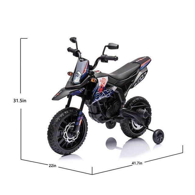 HNH 12v Ride on Motorcycle，Powered Motorcycle for Kids, Dirt Bike with LED Lights