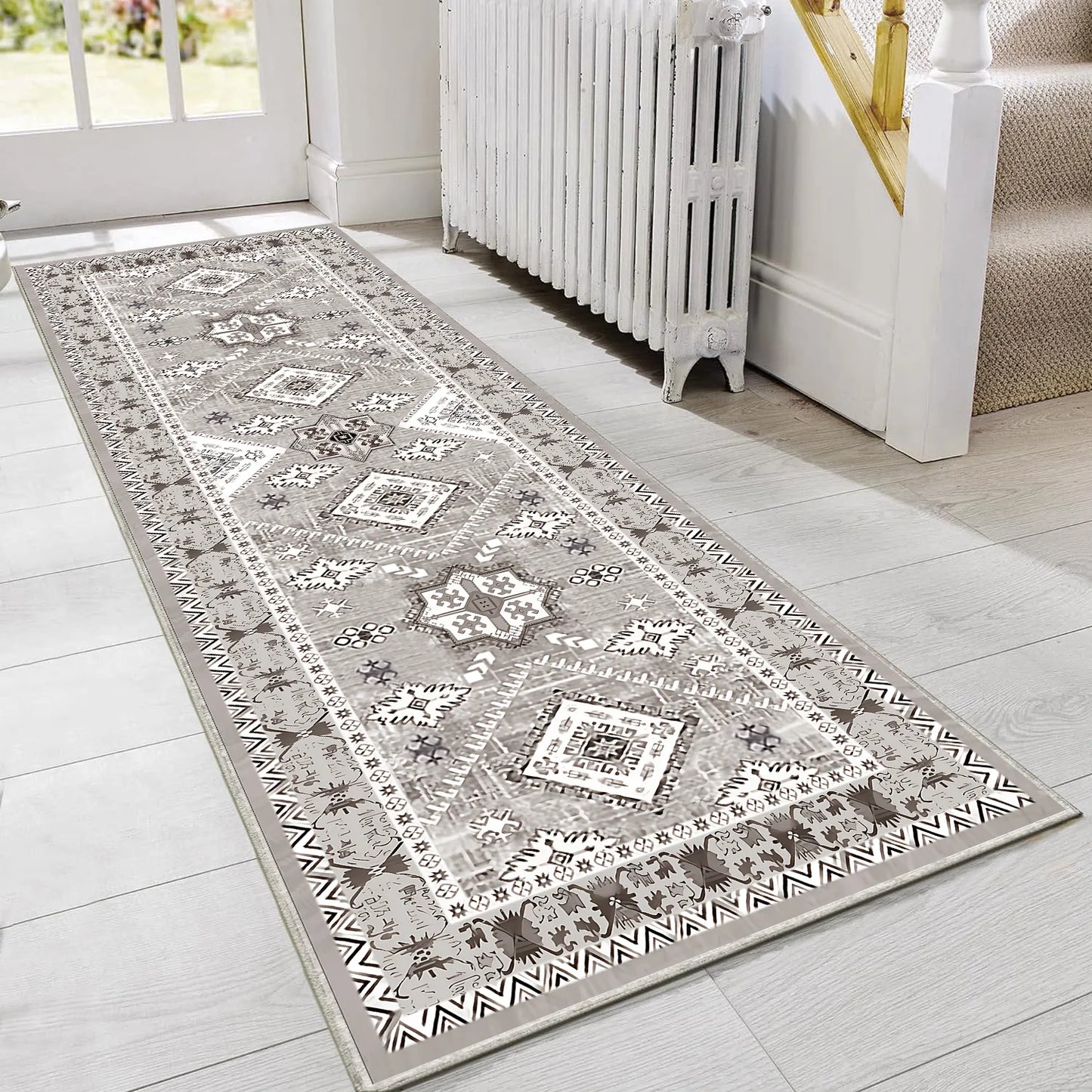 TECHVIDA Kitchen Rugs 3 Piece Set,Kitchen Mats for Floor,Non-Slip Machine Washable, Boho Farmhouse Hallway Doormat for Holiday