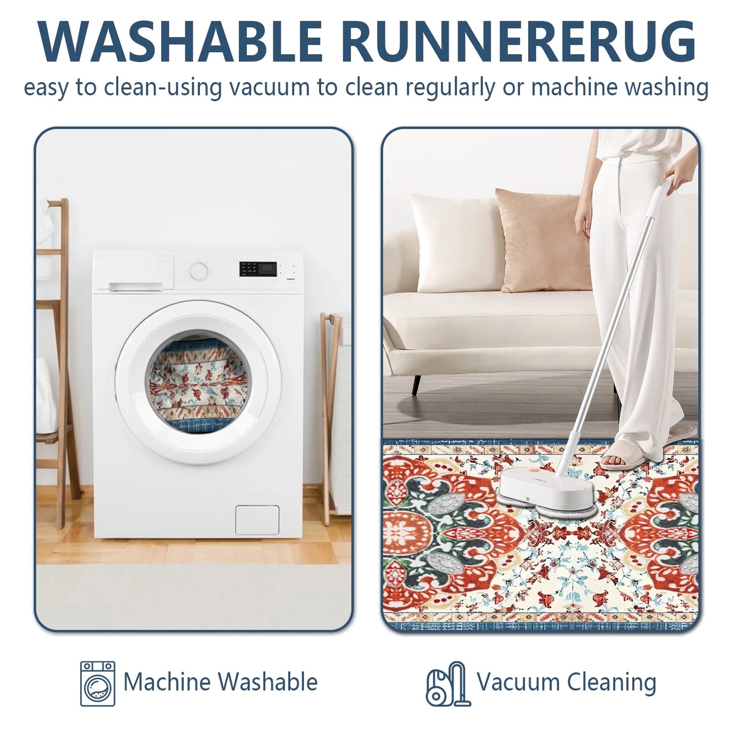 FoxHouse Kitchen Rugs Sets 3 Piece with Runner Non Slip Kitchen Mats for Floor Washable Bohemian Runner Rug,Floor Mat Carpet for Hallway Laundry Room Door
