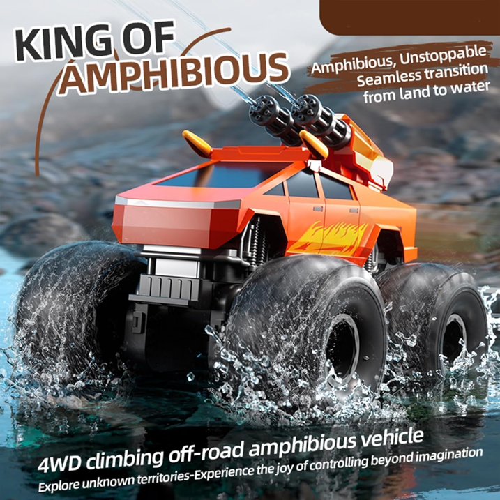 HNH 1:16 Waterproof Monster Truck, Amphibious RC Cars 4WD Remote Control Car Trucks, All Terrain Off-Road Pickup Cybertruck Toy for 6-15 Year Old Boys Girls Kids Gifts