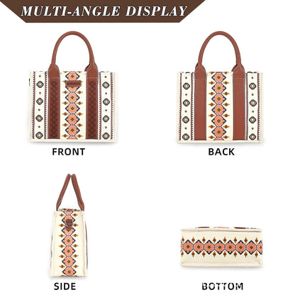 HONGLONG Western Handbag for Women,Vintage Women's Shoulder Bags Purse,Ladies Travel Tote Bags Boho Style-Beige