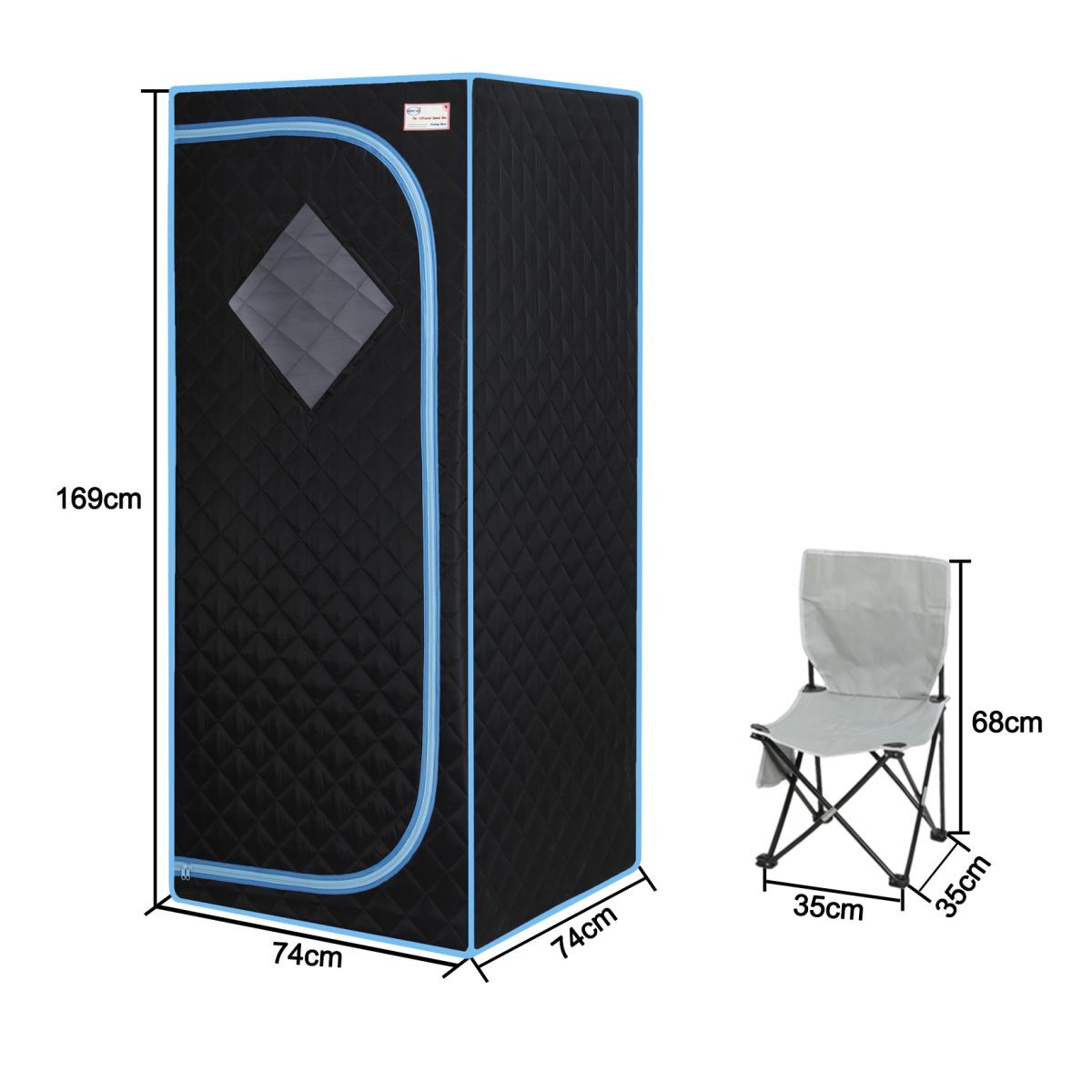 Home Sauna Box, Portable Full Body Infrared Sauna Box Home Spa with Heated Foot Pads and Portable Chair Cmgb