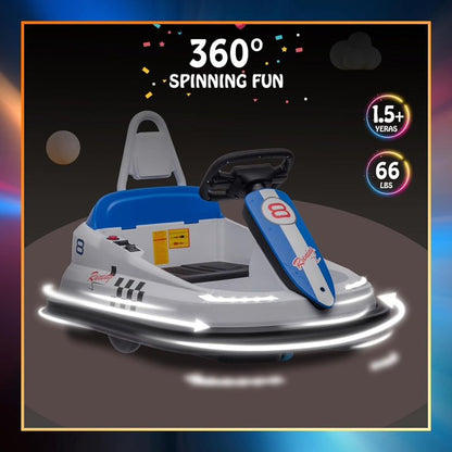 HNH 6V Bumper Car for Toddlers with Remote Control, Ride on Electric Go Kart for Kids, Electric Ride on Toys for Kids, Music Play, Lights