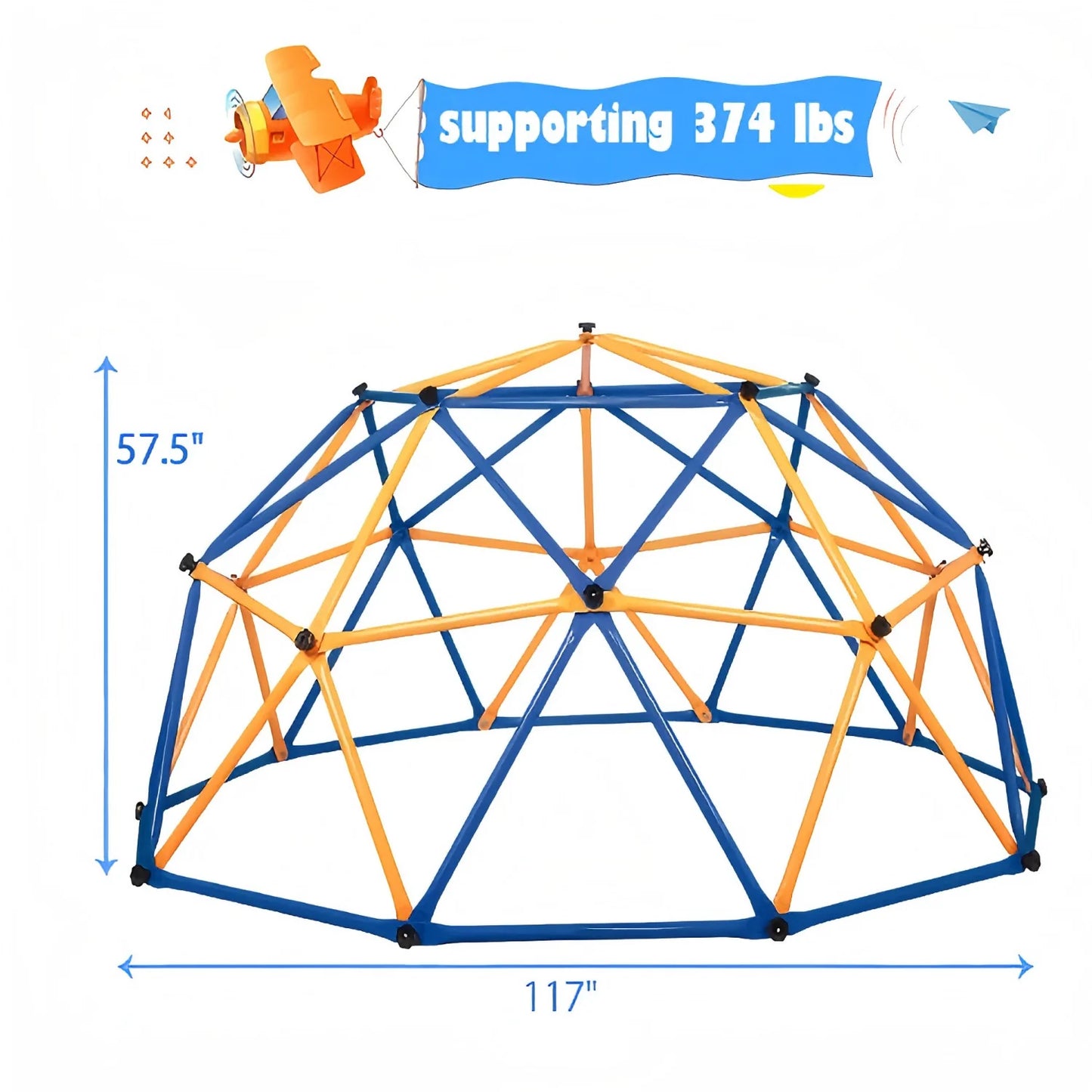 ZOGYMOZ Climbing Dome for Kids 8-12, 10 FT Outdoor Jungle Gym for Kids Ages 4-8, Climbing Toys Play Equipment Backyard, Durable Play Structure 500 Lbs. Capacity
