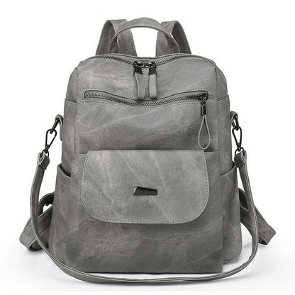 HONGLONG PU Leather Backpack Purse for Women Casual Handbag Ladies Shoulder Bags Gray