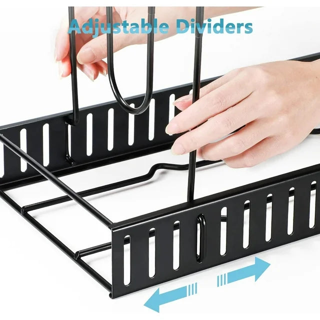 Techvida Pot Rack Organizer, 8-Tier Kitchen Pot and Pan Organizer with 4 Hooks, Adjustable Pot Organizer for Cabinet,Pot Pan Rack under Sink Organizers and Storage
