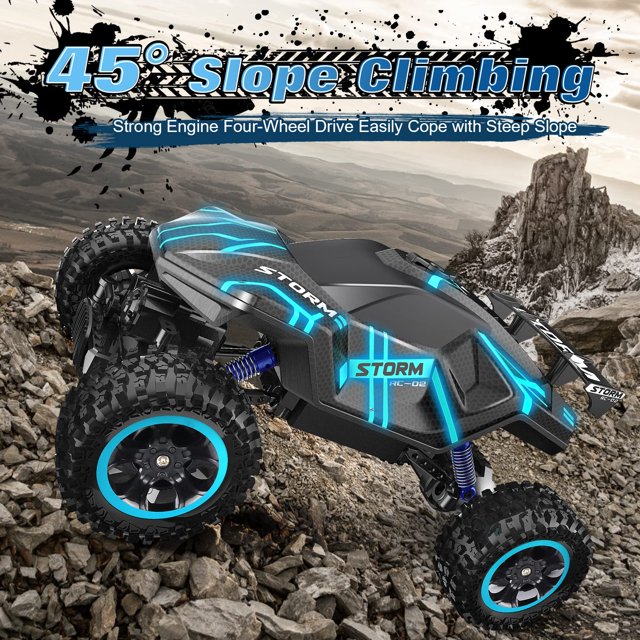 HNH RC Car,1:16 Scale Remote Control Monster Truck with Spray Function, All Terrain off Road RC Monster Vehicle Truck for Child,Plastic