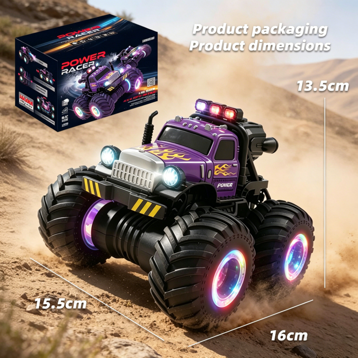 HNH 1:18 RC Car Monster Trucks for Boys, Off Road Remote Control Car, RC Crawler Gift for Kids 6-12 Years-Purple