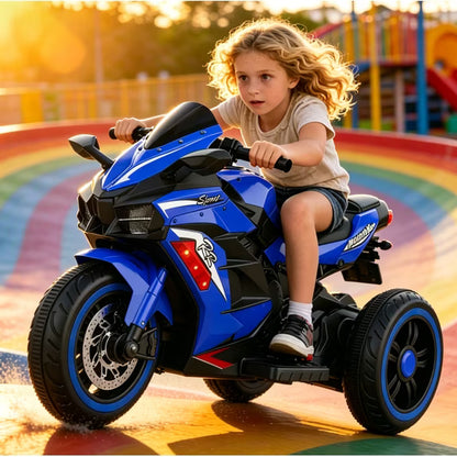 HNH 12V Ride on Motorcycle with Remote Control for Children, Battery Powered Kids Motorcycle 4Mph, 100Lbs Max