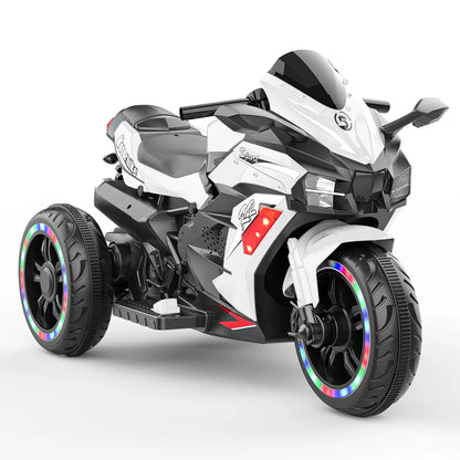 Werseon Kids Motorcycle, 12V 7AH Battery-Powered Ride on Motorcycle for Kids, Electric Dirt Bike for Boys Girls (White)
