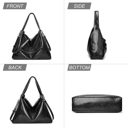 HONGLONG Fashion Ladies Handbags Vintage Tote Bag Pu Leather Large Capacity Shoulder Bag For Women