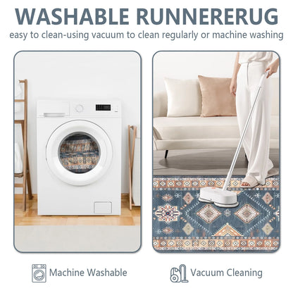 FoxHouse Kitchen Rugs and Runner Sets of 3, Washable Non Slip Runner Rug, Boho Farmhouse Hallway Doormat for Home Decor