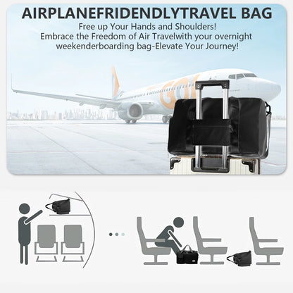 YOMYM Travel Duffel Tote Bag with Dry Wet Separation Pocket, Weekender Bag for Women and Men，Waterproof Bag with Shoe Compartment