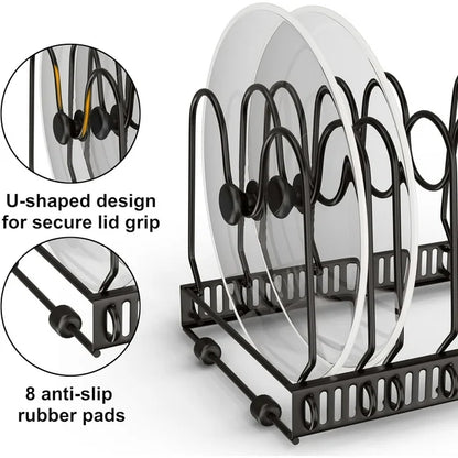 Werseon Expandable Pot Lid Organizer, Adjustable Pot Lid Holders for Cabinet, Pots and Pans Lid Rack,
