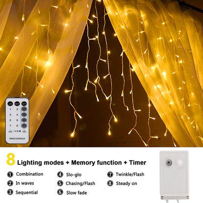 Cheelom 2023 Christmas Lights Outdoor 96 Led Solar Icicle Lights Christmas Decorations Outdoor Indoor Outdoor Wedding Party Patio Christmas Lights Clearance Sale
