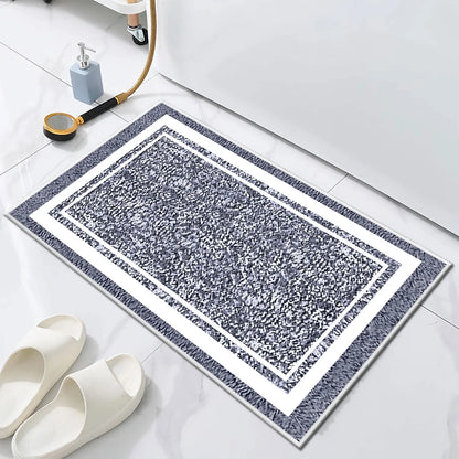 TECHVIDA Bathroom Rugs 3pcs Set,Non-Slip Ultra Soft Carpet,Bath Rugs,Water Absorbent,Machine Washable,Dark Grey