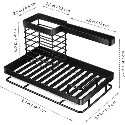 Werseon Sink Caddy, Sponge Holder with Removable Drip Tray, Kitchen Sink Organizer Basket for Sponges, Brushes