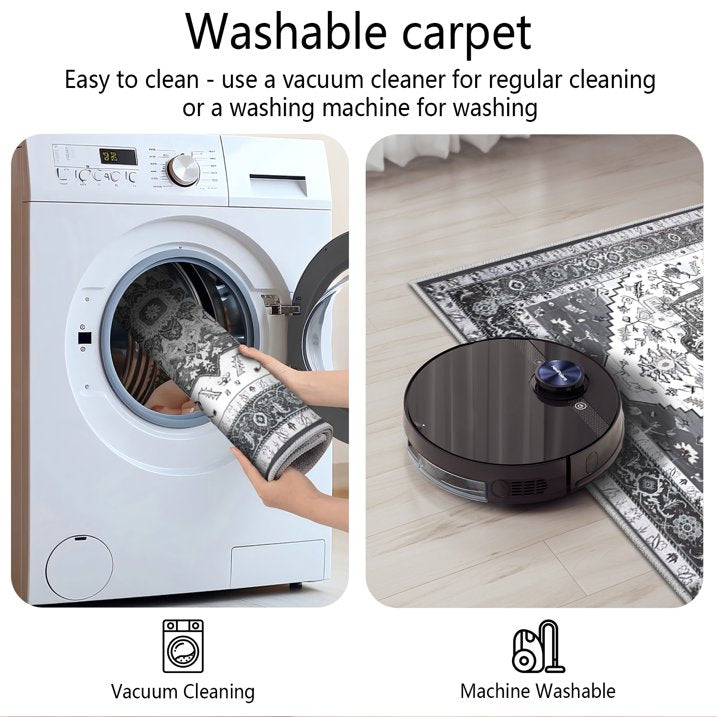 TECHVIDA Kitchen Rugs 3 Piece Set,Kitchen Mats for Floor Non-Slip Machine Washable, Boho Farmhouse Hallway Doormat for Holiday