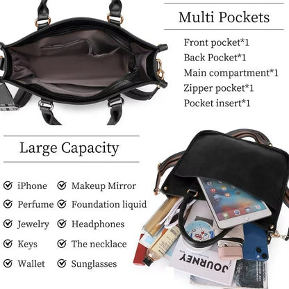HONGLONG Leather Tote Bag for Women, Vintage Hobo Western Crossbody Shoulder Bag Women Purses Handbags Black
