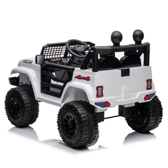 WUBEN 12V Kids Ride on Truck Battery Powered Ride on Toy Car with Remote,Spring Suspension White