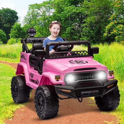 HNH 12V Toyota FJ40 Electric Ride-On Car for Kids, Battery Powered Truck with Remote Control for Boys Girls