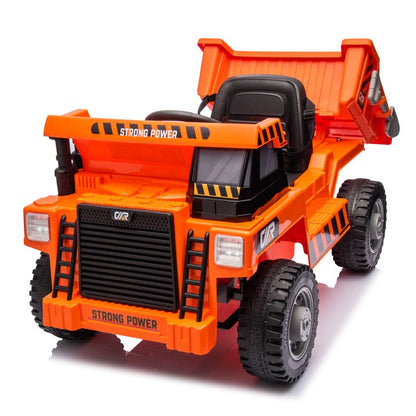 HNH Ride on Dump Truck, 12V Ride on Car with Remote Control, Electric Dump Bed and Extra Shovel, 12V Dump Truck Toys